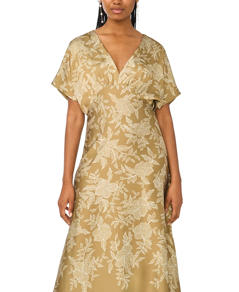 CeCe Women's Dolman-Sleeve V-Neck Maxi Dress