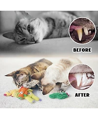 Aronkl 5 Pack Cat Toys Interactive Plush 100% Catnip Safe Durable For Indoor Cats Kittens Teething Play