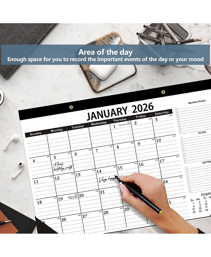 Gnuadz Desk Calendar 2026-2027 Monthly Planner Office Teacher