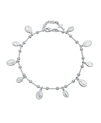 Bling Jewelry Religious Virgin Mary Medallion Dangle Charms Anklet Ankle Bracelet .925 Sterling Silver 10 Inch