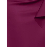 Xscape Scuba Off-The-Shoulder Gown