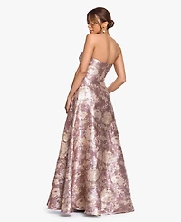Xscape Women's Strapless Brocade Ball Gown