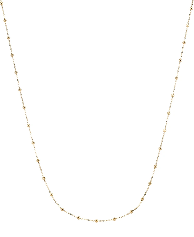 Macy's Beaded Station Necklace in 10k Yellow Gold