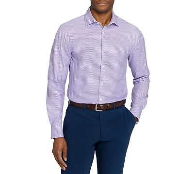 ConStruct Men's Spread Collar Slim-Fit Performance Stretch Comfort Dress Shirt