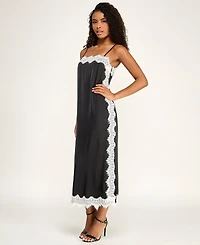 Seni & Cade Juniors' Sleeveless Straight Neck Slip Dress