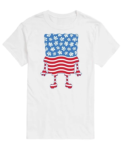 Airwaves Men's SpongeBob SquarePants Silhouette Stars Stripes Short-Sleeve Graphic T-Shirt