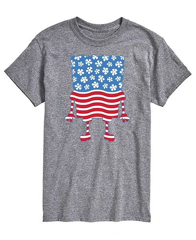 Airwaves Men's SpongeBob SquarePants Silhouette Stars Stripes Short-Sleeve Graphic T-Shirt