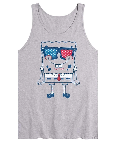 Airwaves Men's SpongeBob SquarePants Flag Fill Sunglasses Sleeveless Graphic Tank