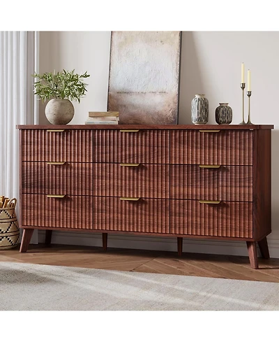 gaomon Fluted Dresser for Bedroom with 9 Deep Drawers
