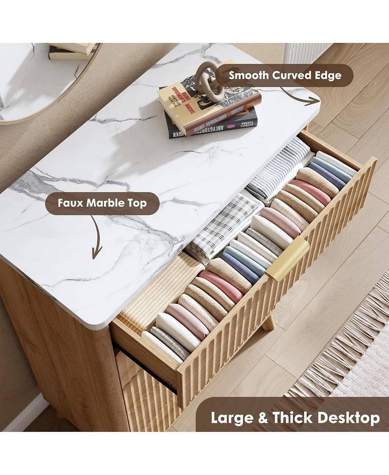gaomon Fluted Dresser for Bedroom
