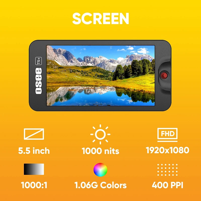 Osee T5+ 5.5" Full Hd On-Camera Monitor Kit, Supports 4K Hdmi
