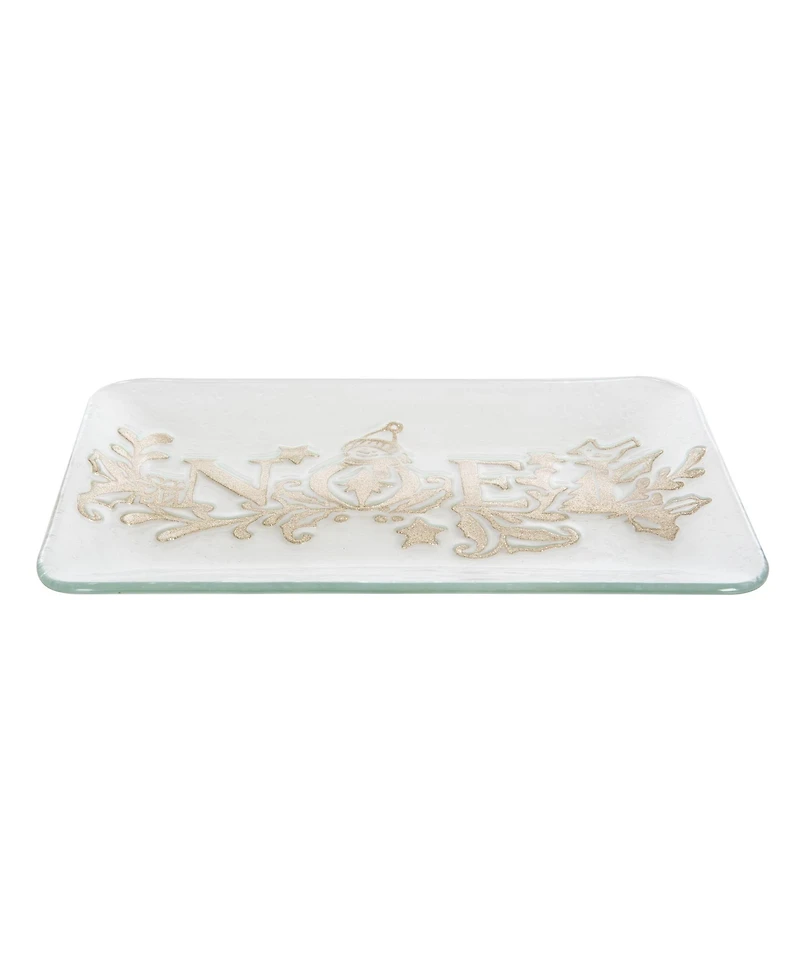 Gallerie Ii Noel Decorative Glass Christmas Plate Tray