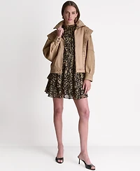 Bcbg Women's Acid Wash Collared Oversize Jacket