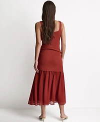 Bcbg Women's Mix Media Circular Midi Skirt