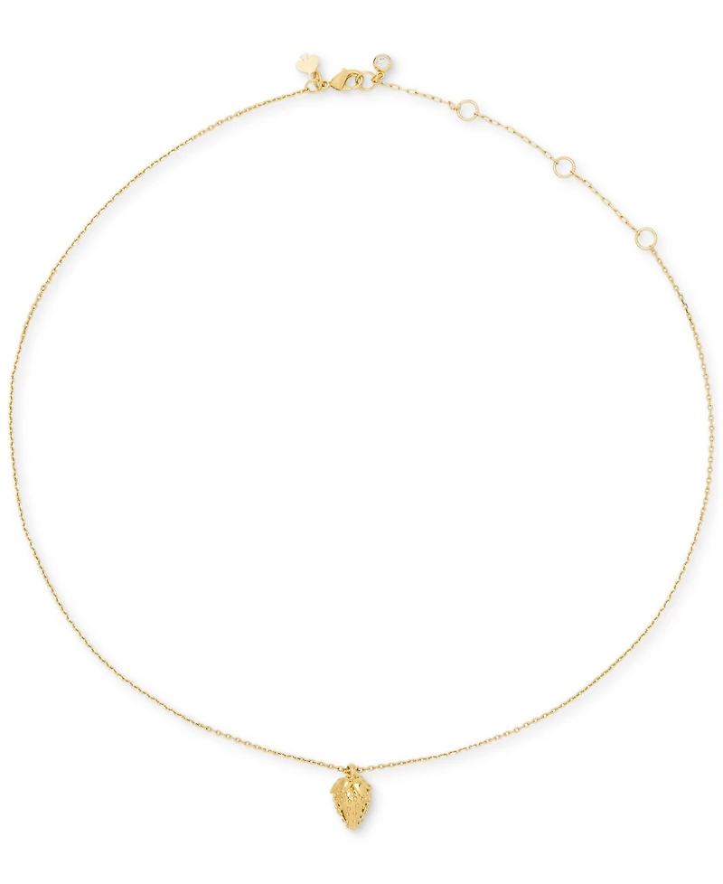 kate spade new york Gold-Tone Secret Garden Strawberry Short Pendant Necklace