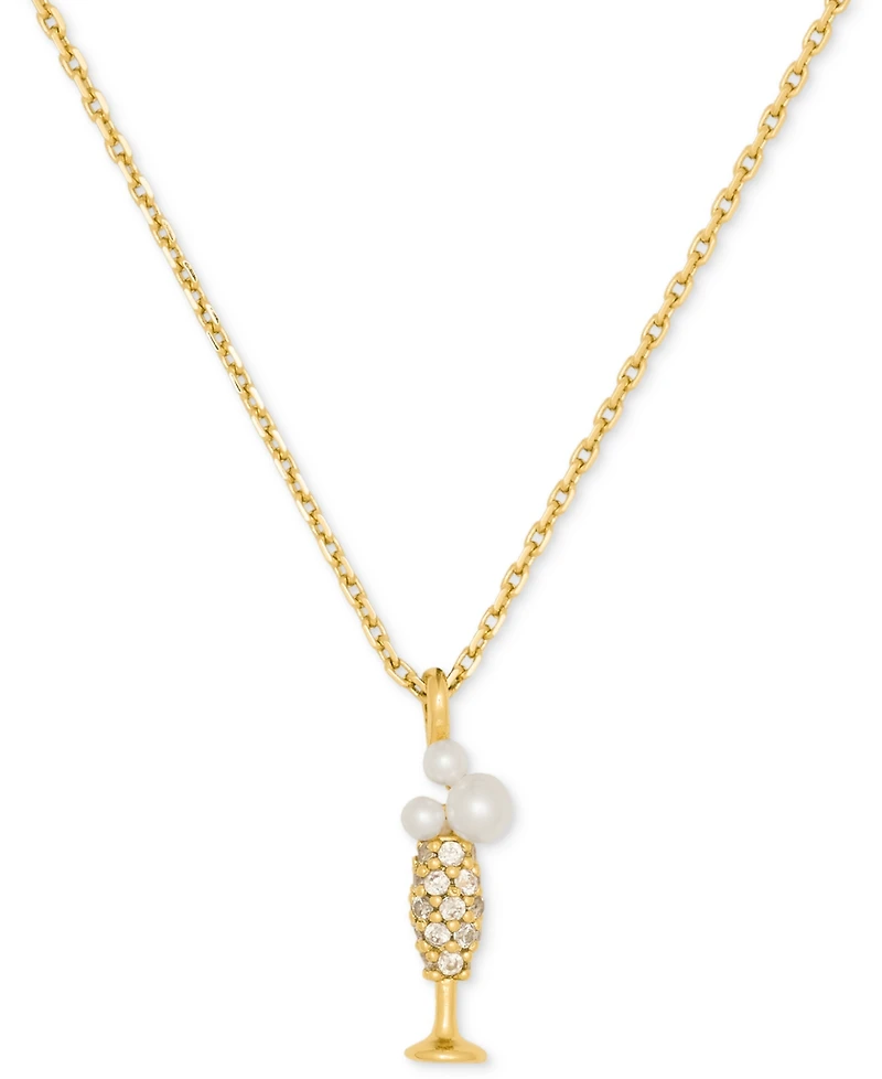 kate spade new york Gold-Tone Gifting Here's to You Short Pendant Necklace