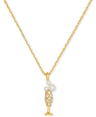 kate spade new york Gold-Tone Gifting Here's to You Short Pendant Necklace