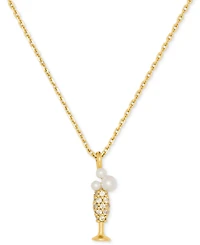 kate spade new york Gold-Tone Gifting Here's to You Short Pendant Necklace