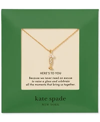 kate spade new york Gold-Tone Gifting Here's to You Short Pendant Necklace