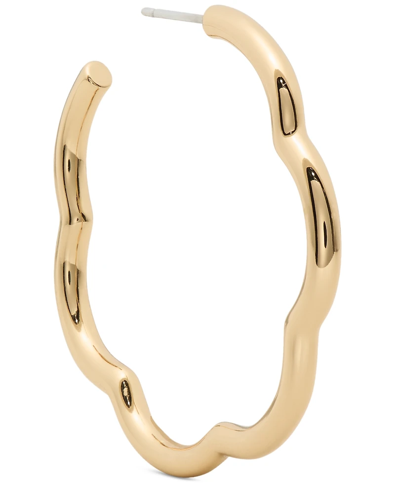 kate spade new york Gold-Tone Wave Hoop Earrings