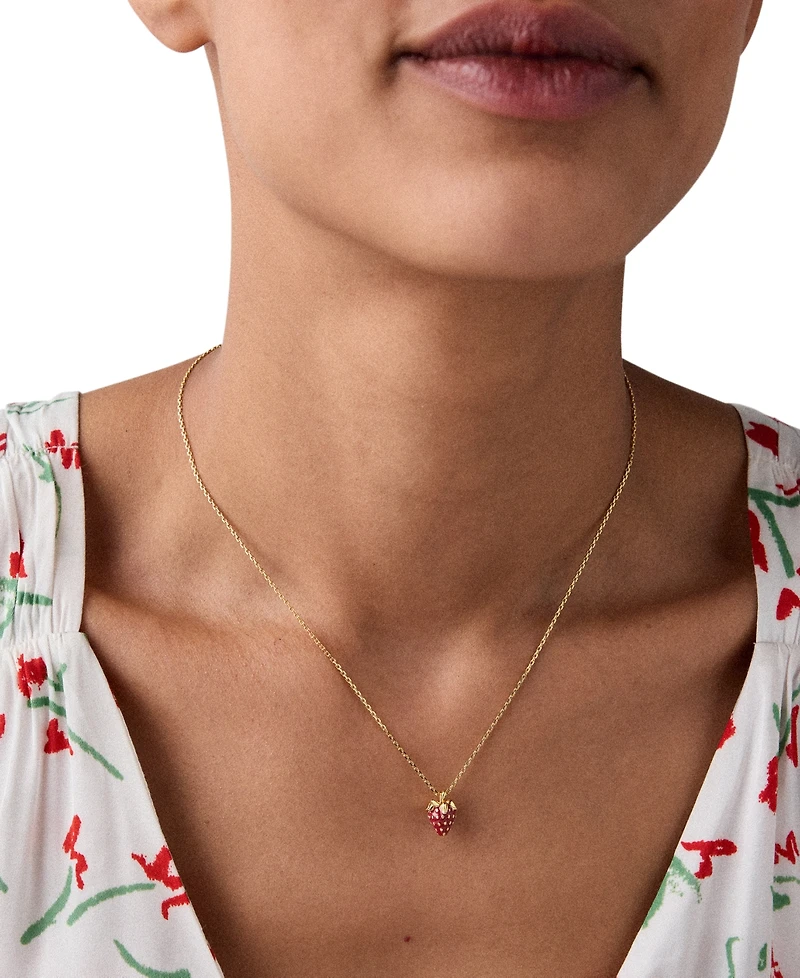 kate spade new york Gold-Tone Gifting You Make Me Berry Happy Short Pendant Necklace