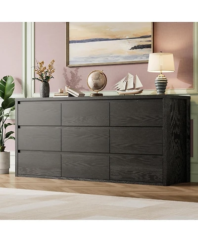 gaomon 9-Drawer Dresser for Bedroom, Wide Modern Wooden Storage Chest for Living Room and Entryway