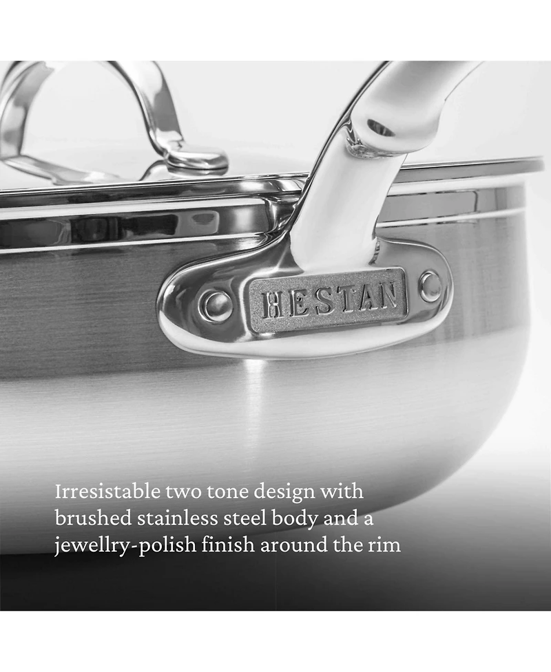 Hestan ProBond Clad Titum Stainless Steel Nonstick 3.5-Quart Covered Essential Pan