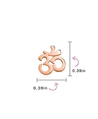 Bling Jewelry Buddhist Zen Ohm Symbol Stud Earrings in Rose Gold Sterling Silver