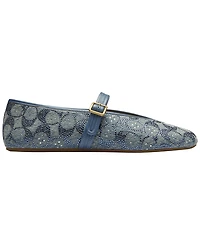 Coach Women's Sculpted C Crinkle Patent Leather Soft Mary Jane Flats