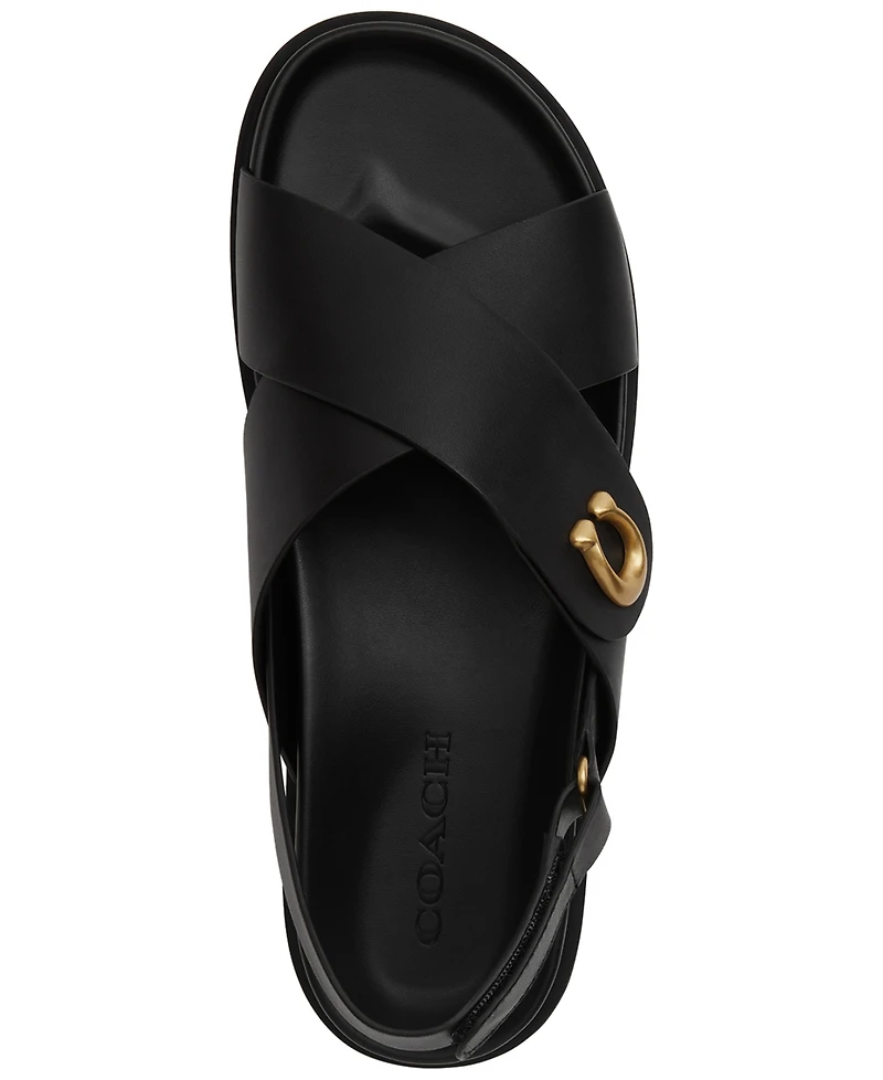 Coach Women's Sculpted C Criss Cross Round Toe Sandals
