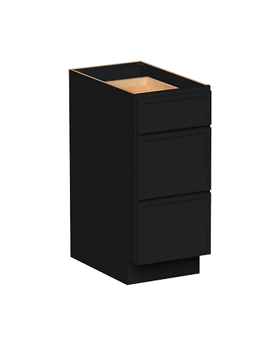 Boyel Living 15 Inch 3-Drawers Base Cabinets Kitchen Cabinets, Solid Wood Frame, Soft-Close Slides and Hinges