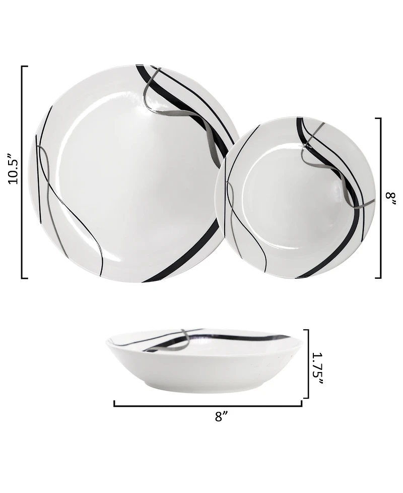 Elama Sarah 18-Piece Dinnerware Set, Service For 6