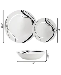 Elama Sarah 18-Piece Dinnerware Set, Service For 6