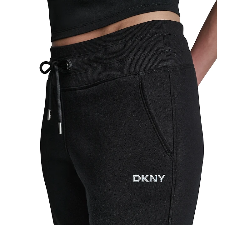 Dkny Sport Women's Metallic Bubble Mid-Rise Crop Flare Pants