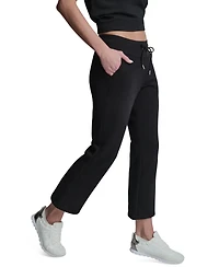 Dkny Sport Women's Metallic Bubble Mid-Rise Crop Flare Pants