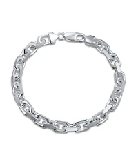 Bling Jewelry Men's Solid Heavy 7MM . Anchor Marine Forzata Oval Link Chain Bracelet 8 Inch