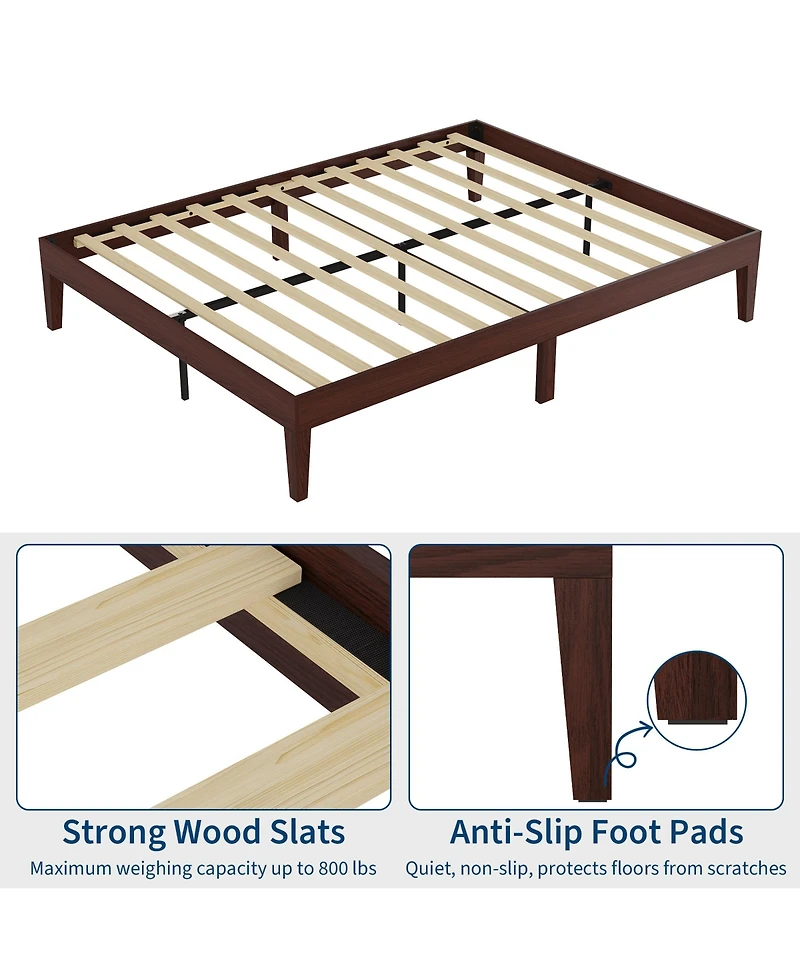 gaomon 14 Inch Queen Size Platform Bed Frame, No Box Spring Neededd without Headboard