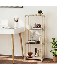 Gymax 4-Tier Bookshelf w/Open Shelves Freestanding Storage Organizer for Home Office