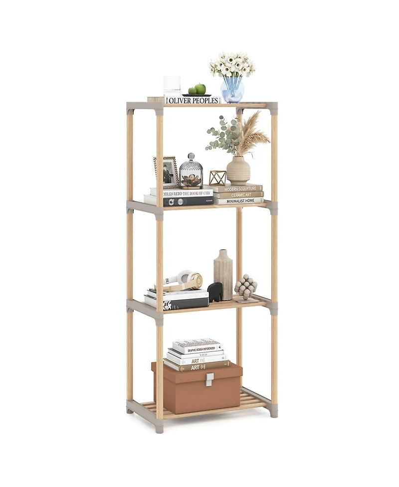 Gymax 4-Tier Bookshelf w/Open Shelves Freestanding Storage Organizer for Home Office