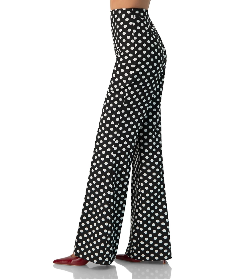 Ivonne Women's Polka Dot Flared Pants