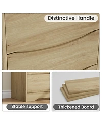 homfan Modern Tall 3-Drawer Wooden Dresser, Versatile Storage Cabinet with Deep Drawers and Wide Top for Home Use