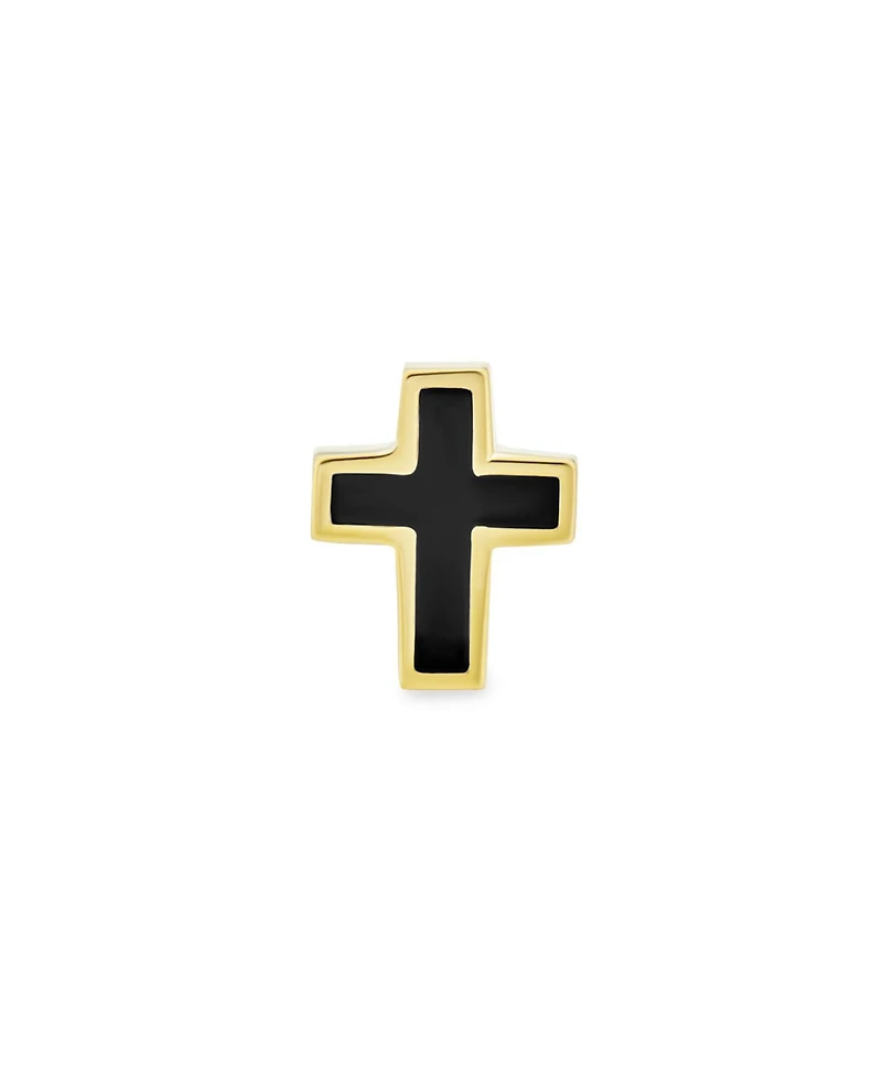 Bling Jewelry Tiny Minimalist 3D Cross Cartilage Ear Stud Earrings