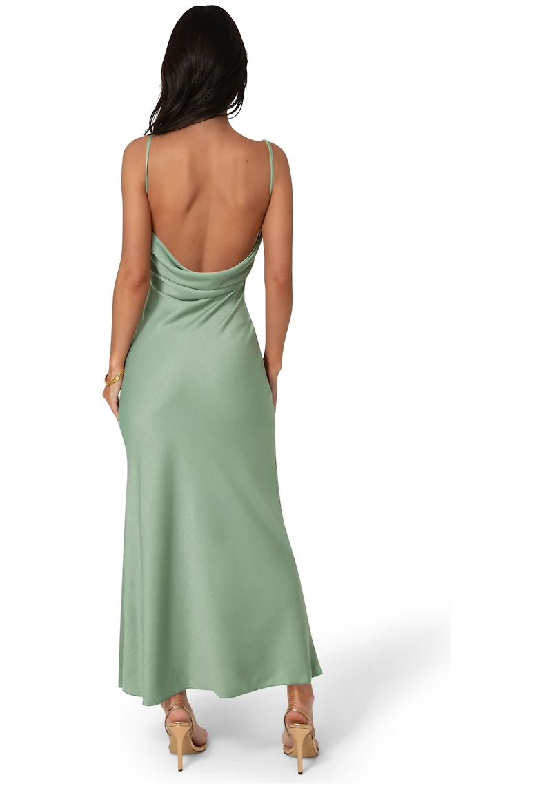 Bebe Women's Crepe Drape Back Maxi Dress