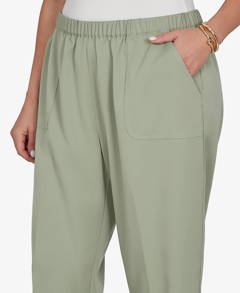 Alfred Dunner Plus Indigo Girls Sage Twill Short Length Pants