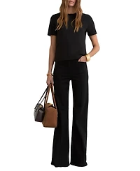 Reiss Women's Stretch-Cotton Ribbed-Neck T-Shirt