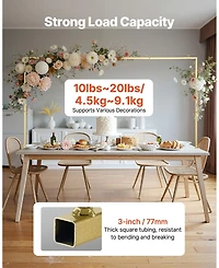 Sugift Adjustable Over The Table Rod Stand with Clamps 13 in 28 in 42 in for Wedding Party Decor