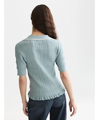 Scotch & Soda Women's Tops and Tees for Women Ripple Stitch Fitted Pullover