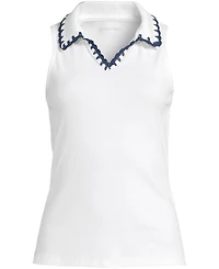 Lands' End Women's Sleeveless Micro Rib Polo