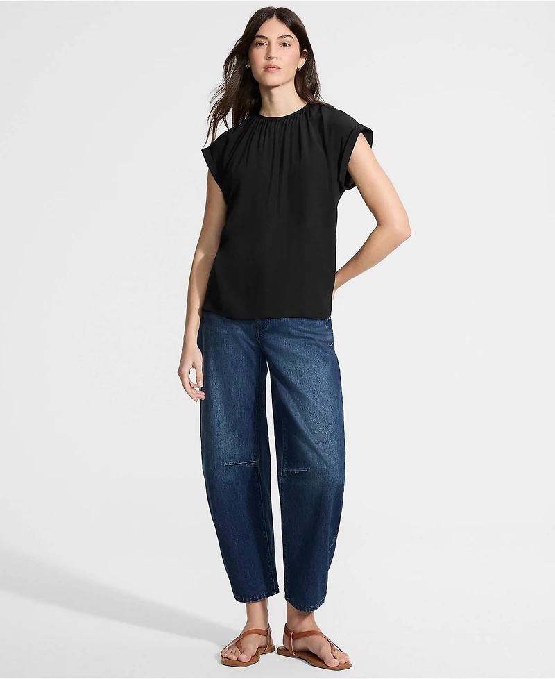 Lands' End Women's Sleeveless Crepe Popover Top