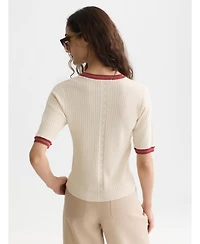 Scotch & Soda Women's Tops and Tees Pointelle Knitted Relaxed-Fit Tee